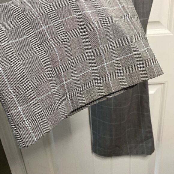 J. Crew Factory Plaid Trouser Pants Grey Baby Blue and black Favorite Fit - Picture 8 of 12